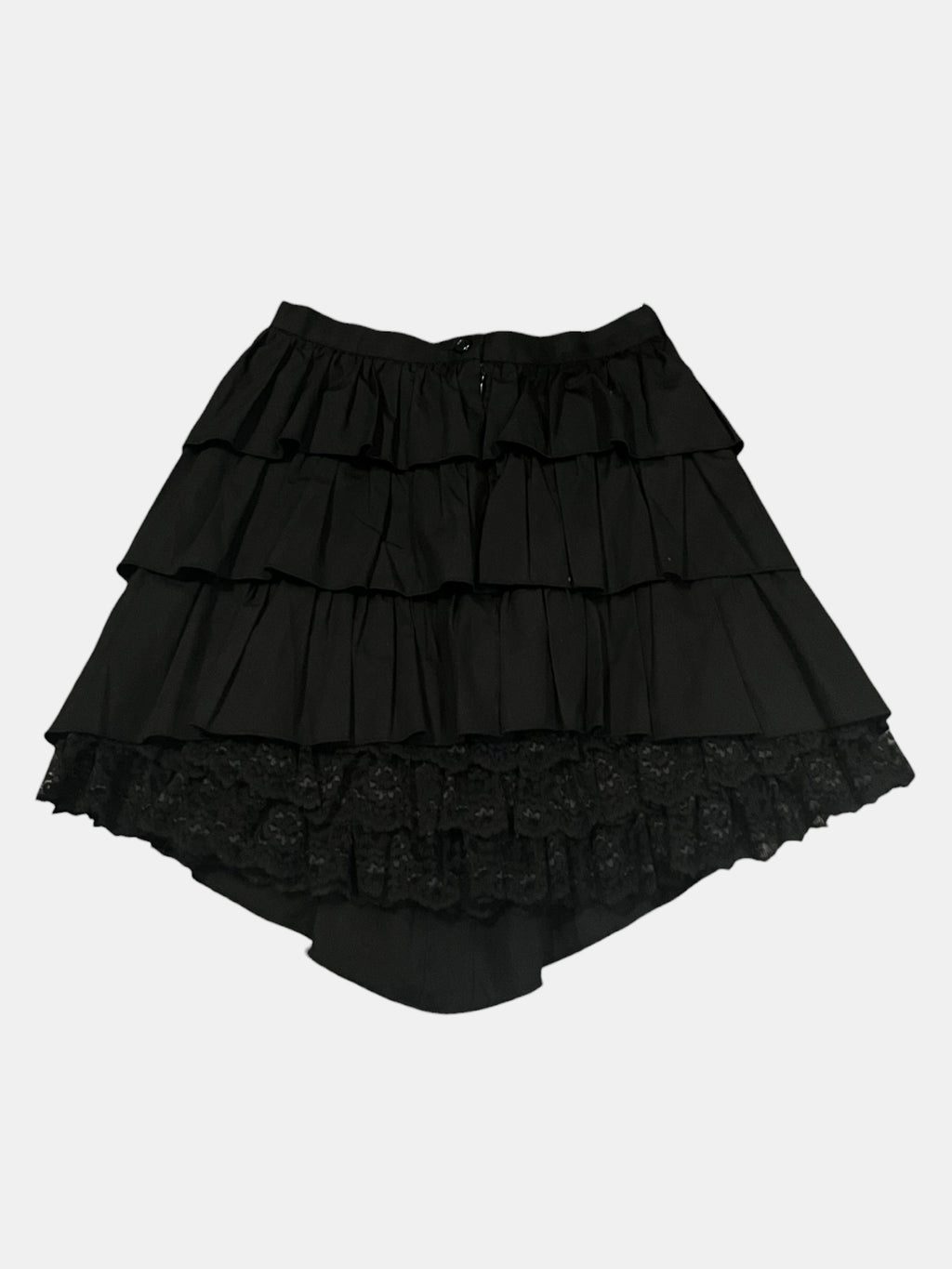 BLACK PEACE NOW Tiered Gothic High-Low Skirt