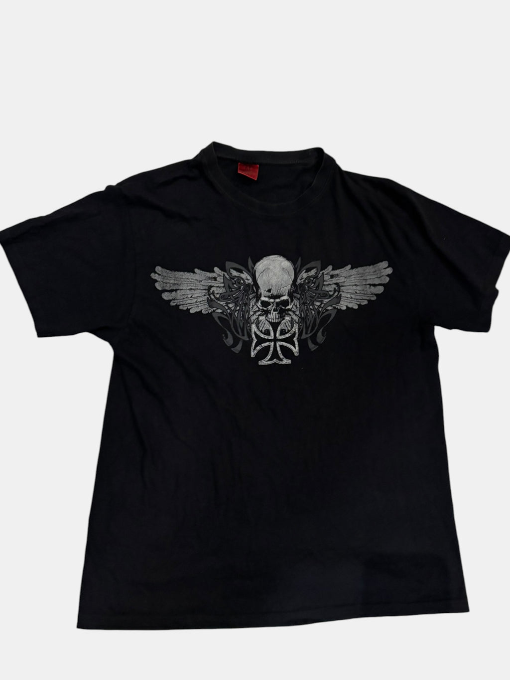 Y2K Grunge Skull & Cross Graphic Tee Black