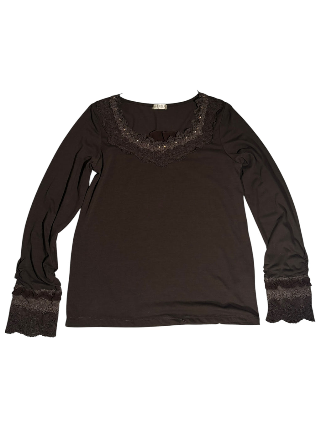 axes femme Lace Trim Top