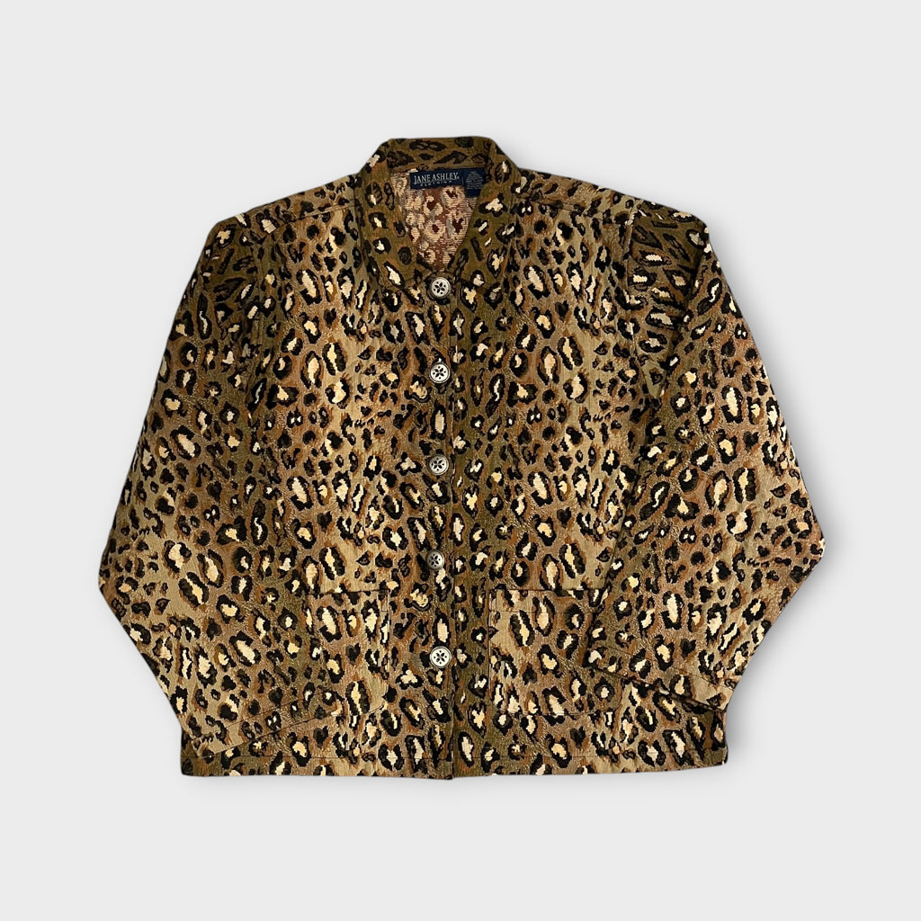 Jane Ashley 90s Leopard Jacquard Jacket