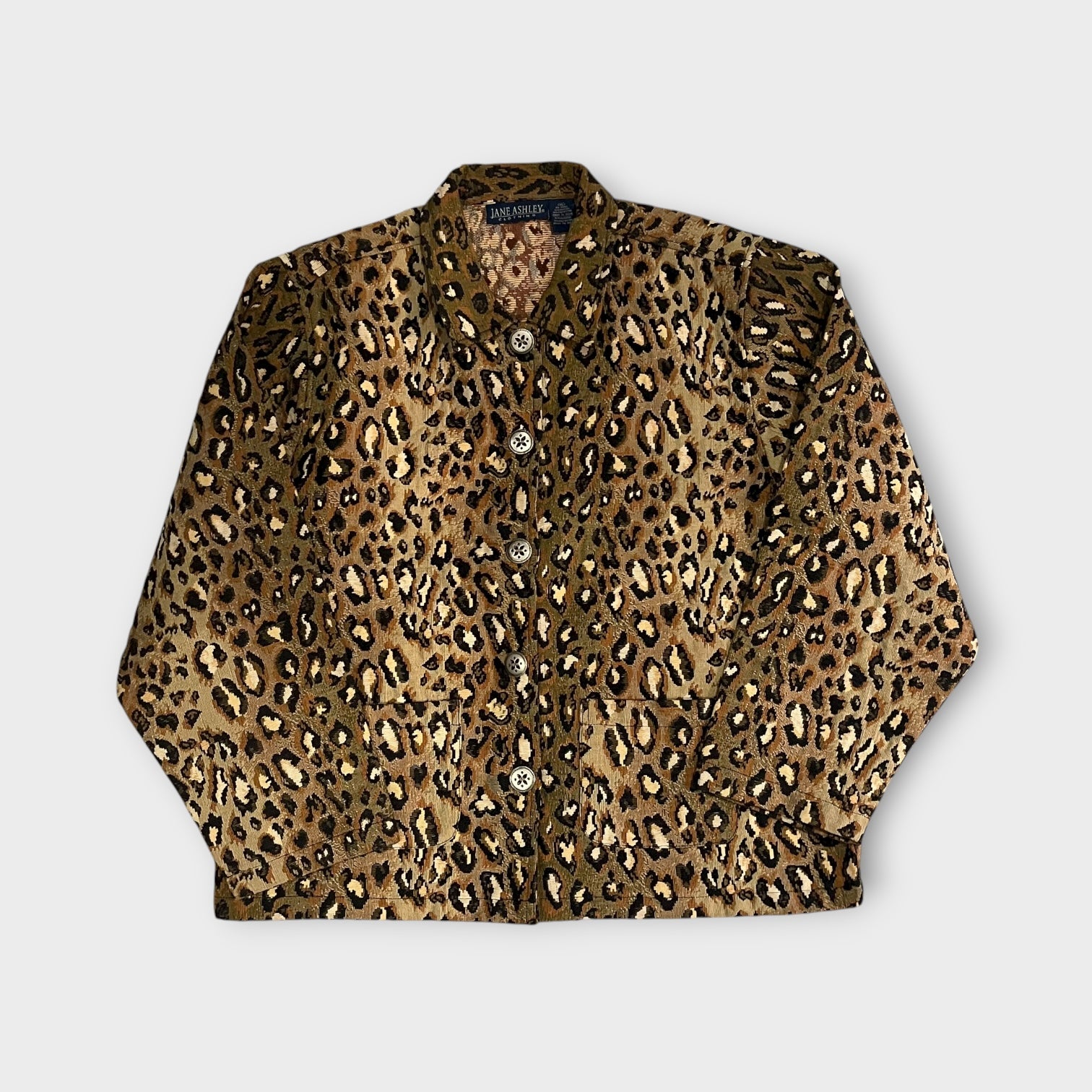 Jane Ashley 90s Leopard Jacquard Jacket