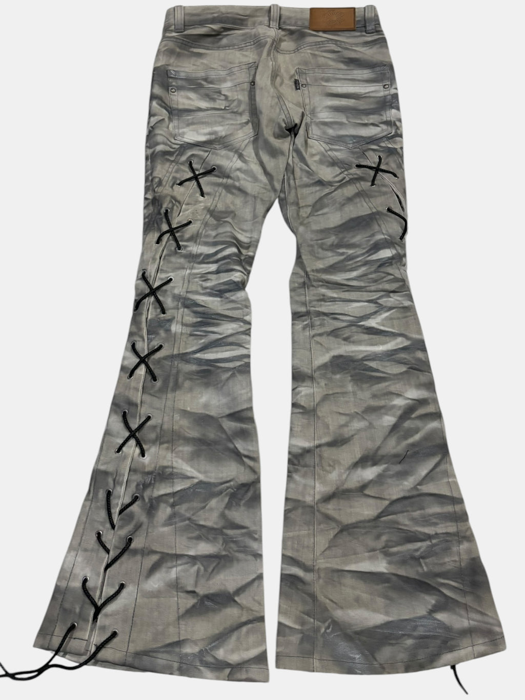 Tornado Mart Side Lace-Up Flared Denim Jeans