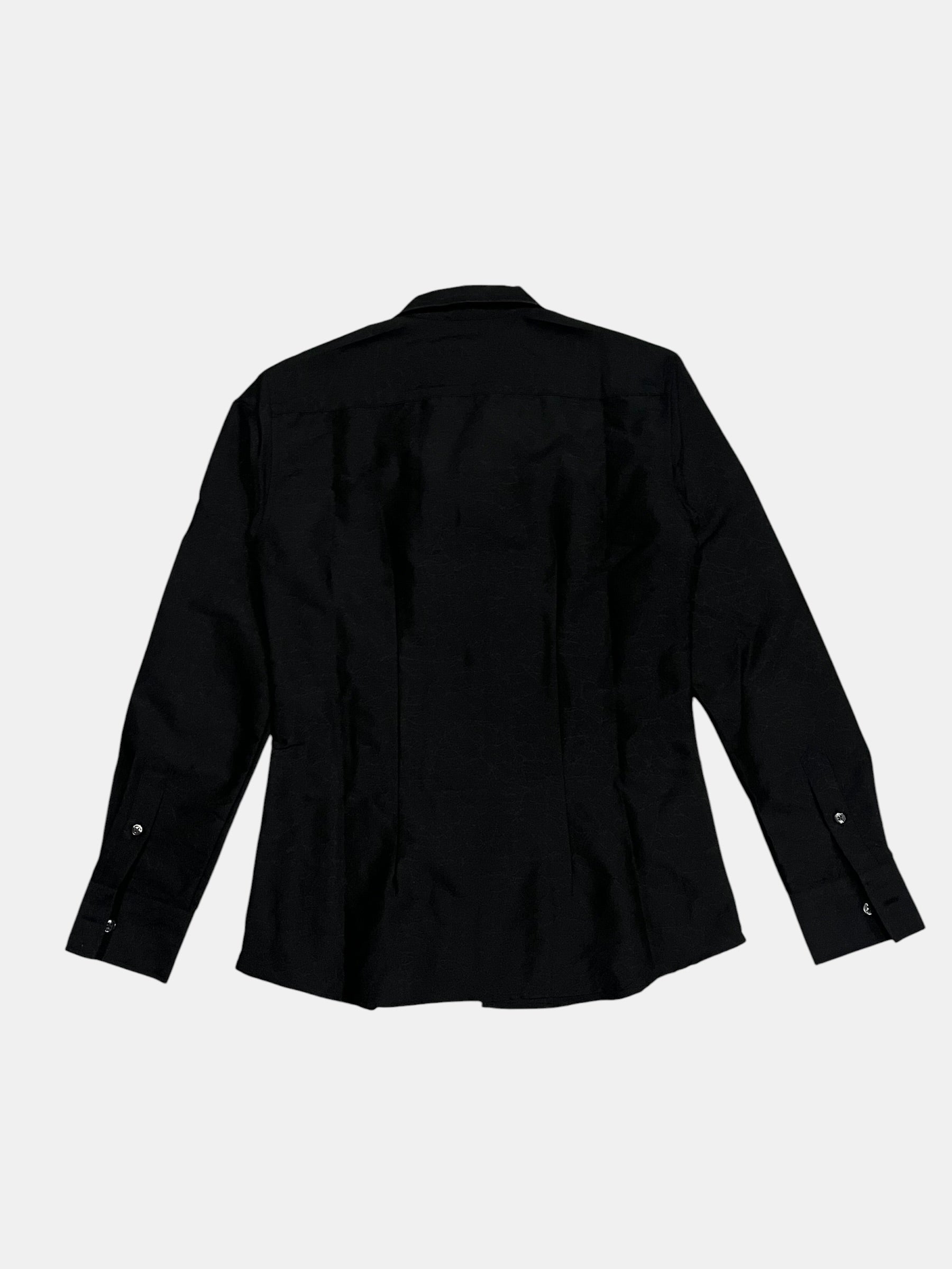 TORNADO MART Black Embroidered Shirt