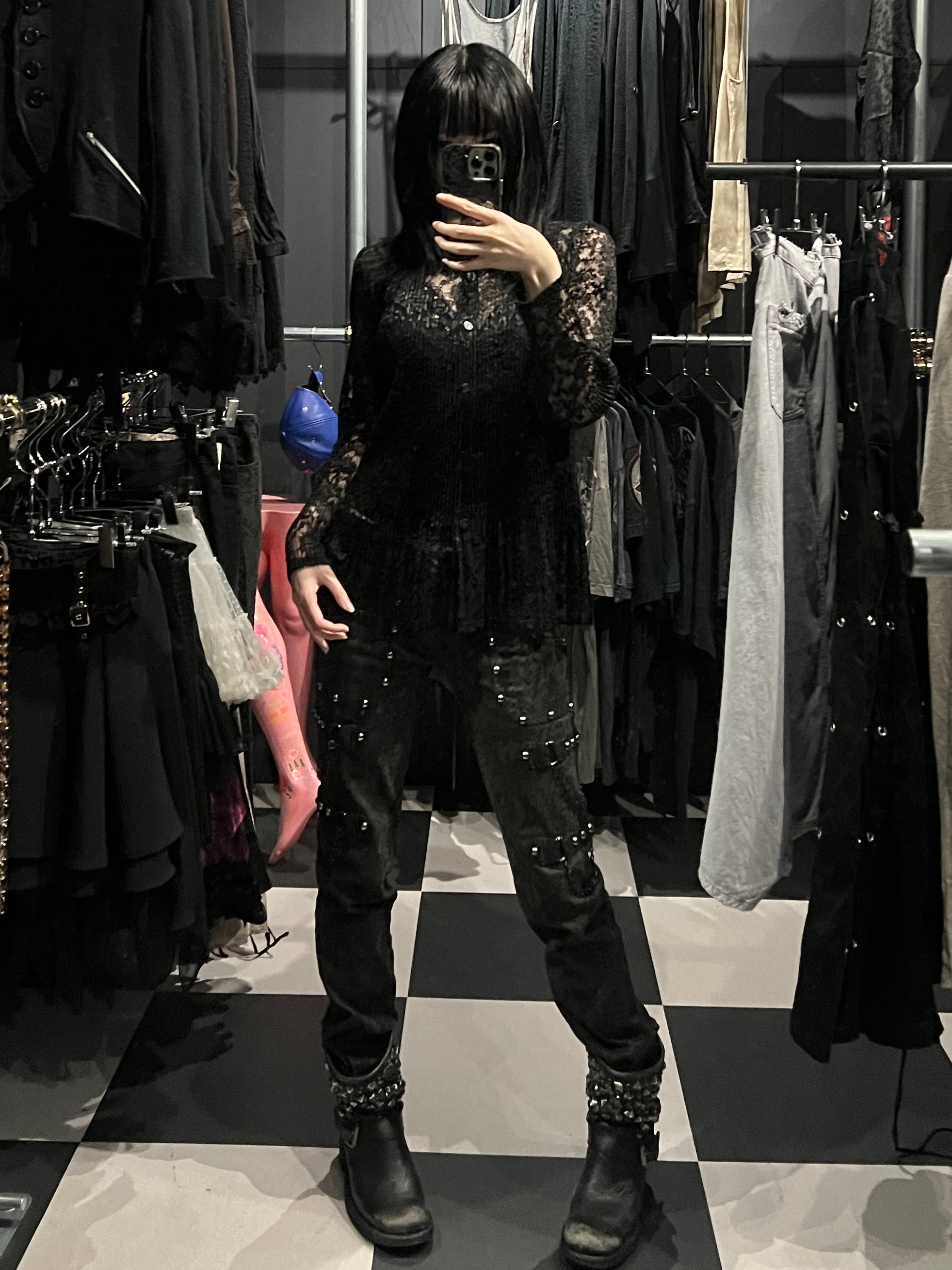 Goth Black Lace Blouse