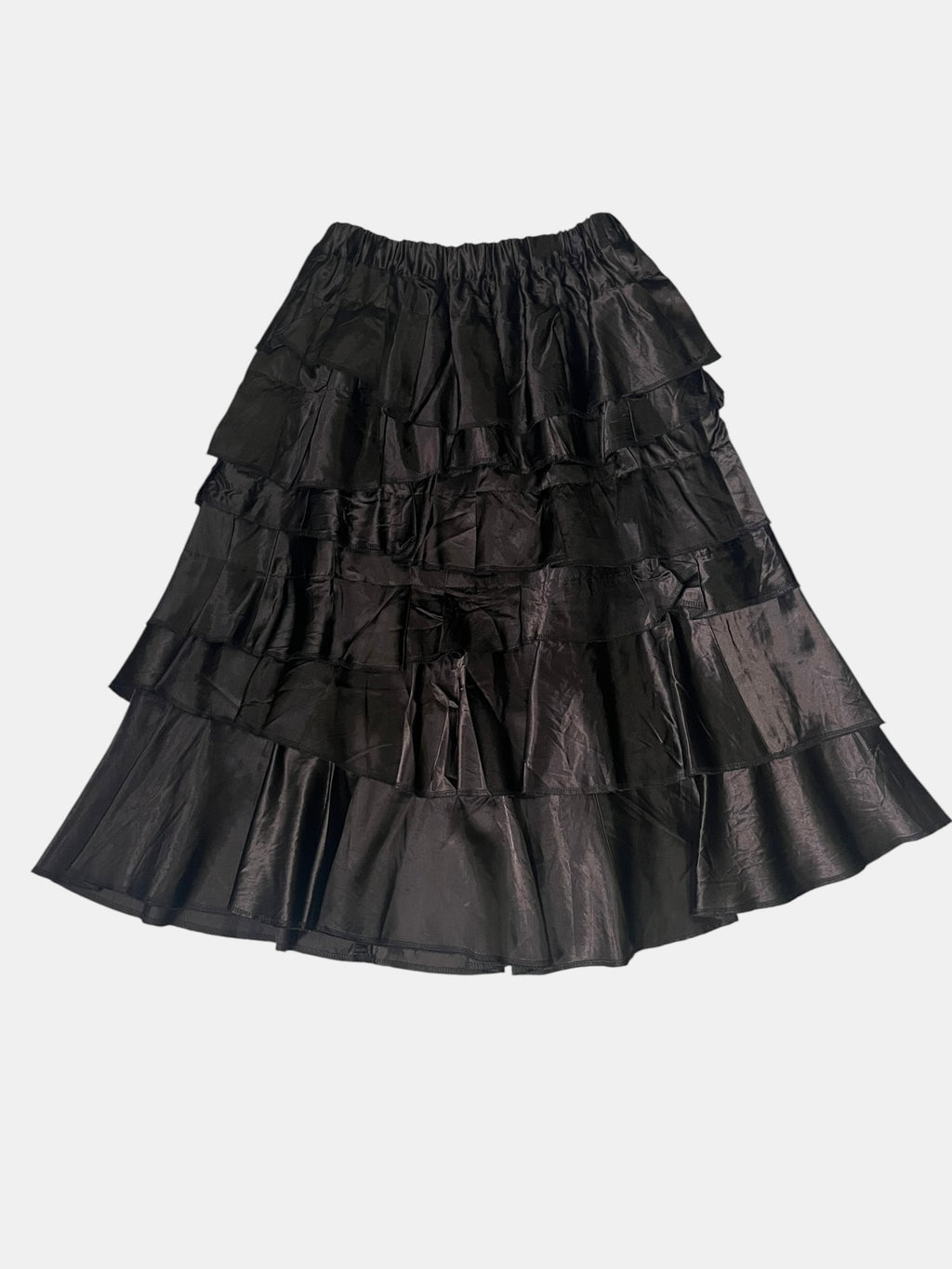 COMME des GARCONS Glossy Satin Heavy-Ruffle Tiered Maxi Skirt