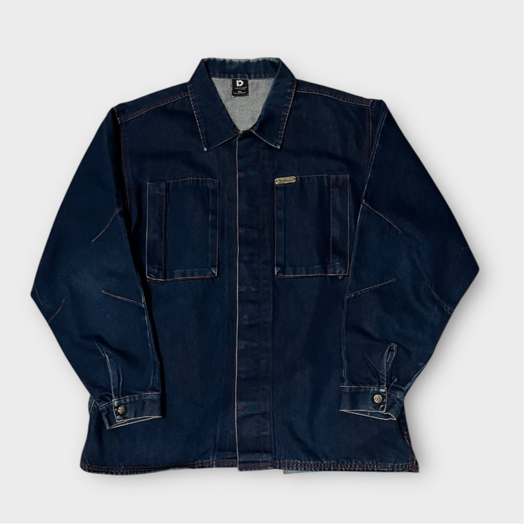 デニム デザイン カバーオール 赤ステッチ XXL