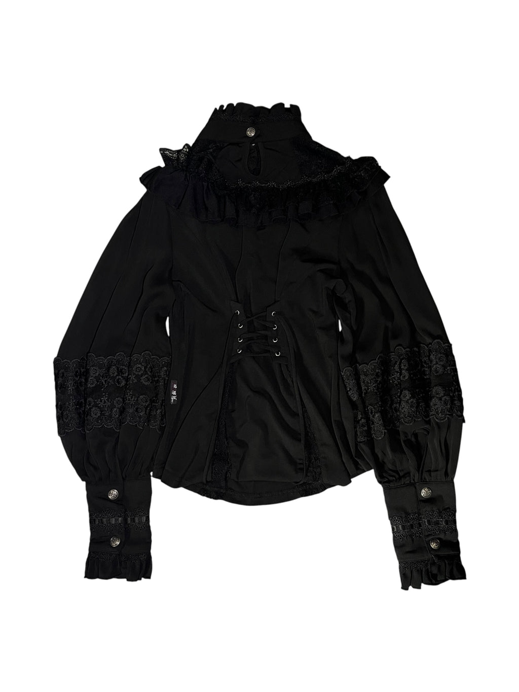 Ozz ANGELO Victorian Gothic Lace Ruffle Blouse