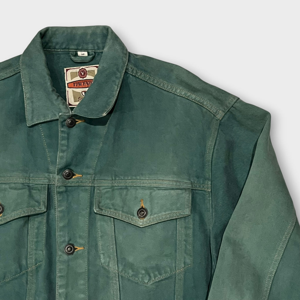 90s Green Denim Trucker Jacket