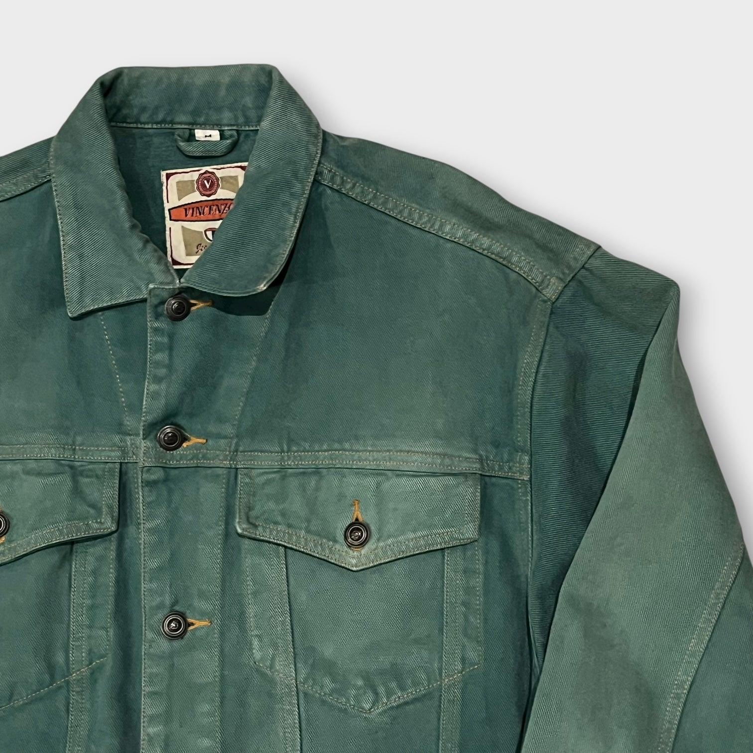 90s Green Denim Trucker Jacket