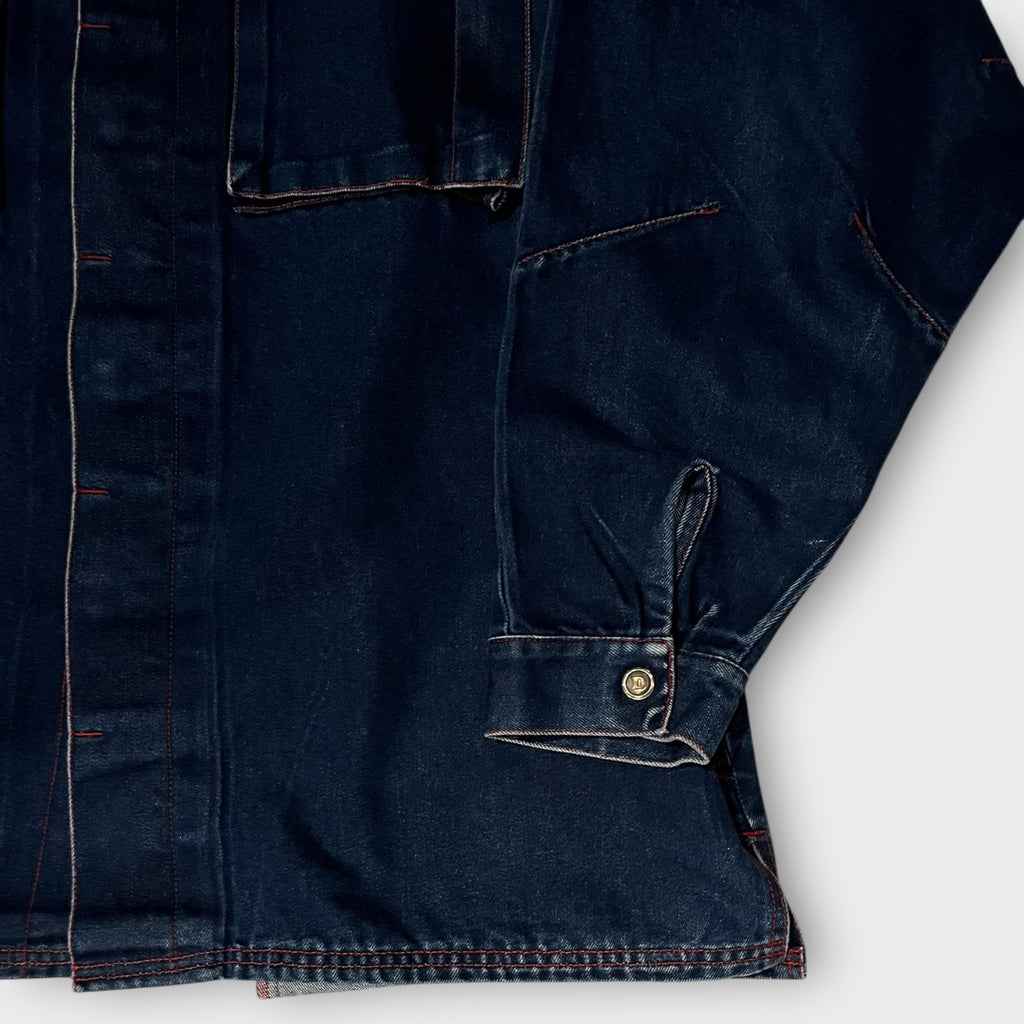 デニム デザイン カバーオール 赤ステッチ XXL