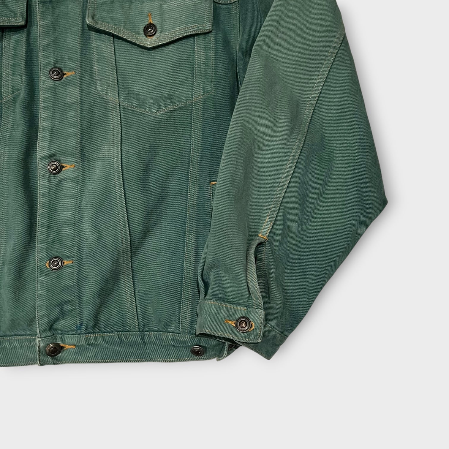 90s Green Denim Trucker Jacket