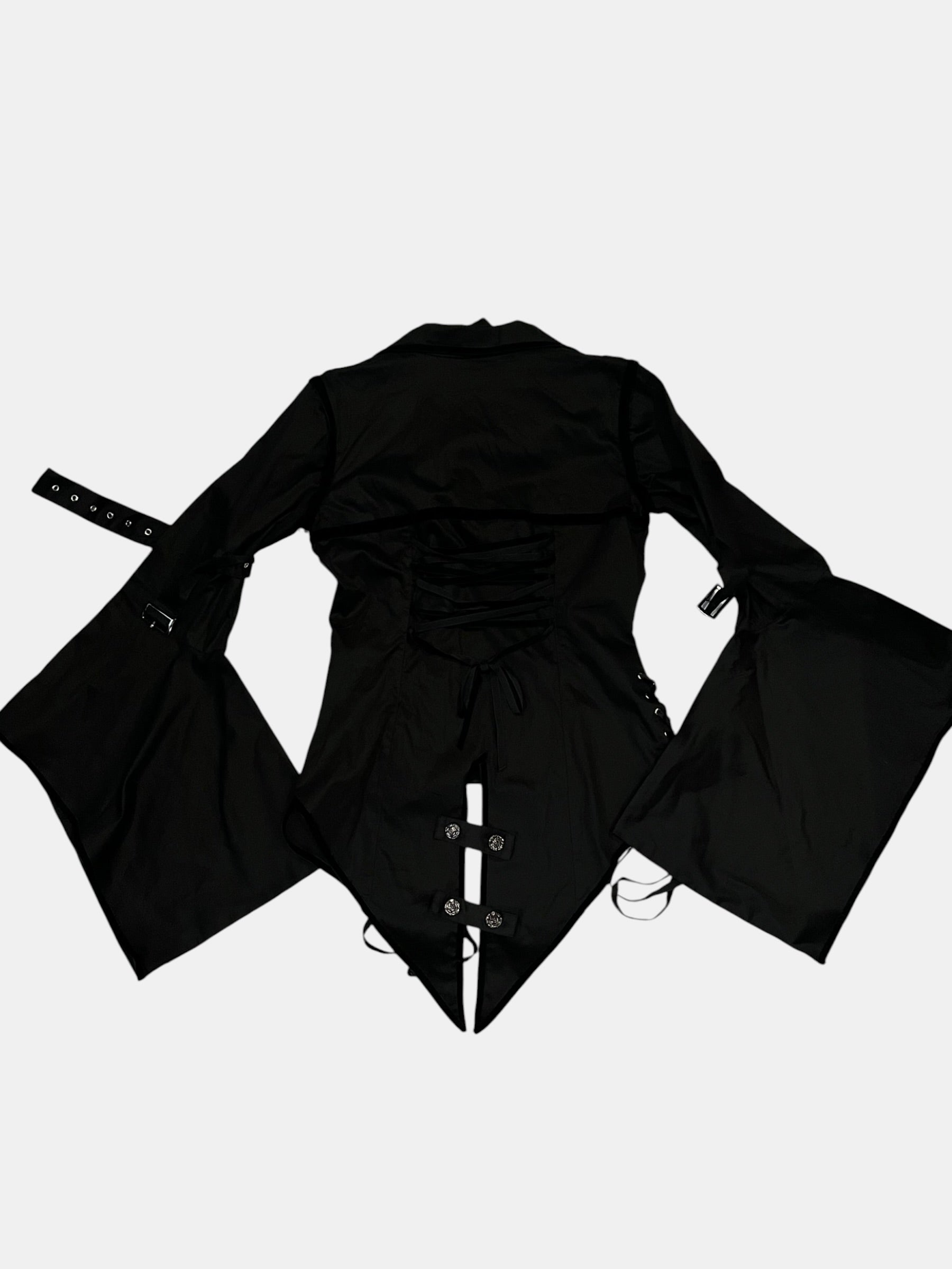 Punk Lace-Up Asymmetric Jacket