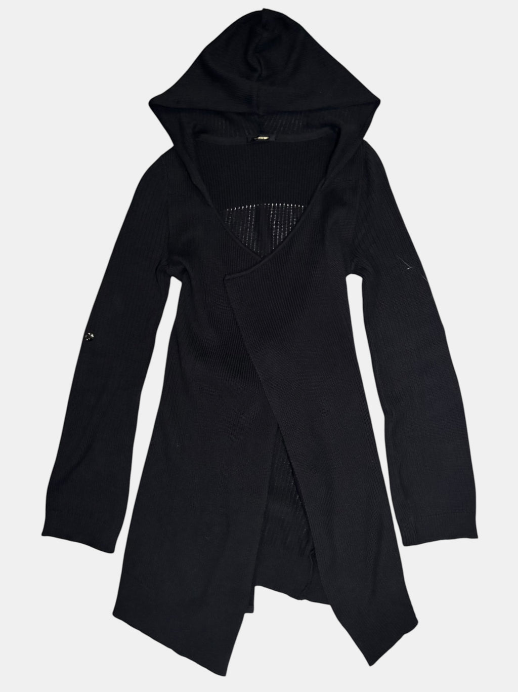 Tornado Mart J-Rock Asymmetrical Belted Long Cardigan