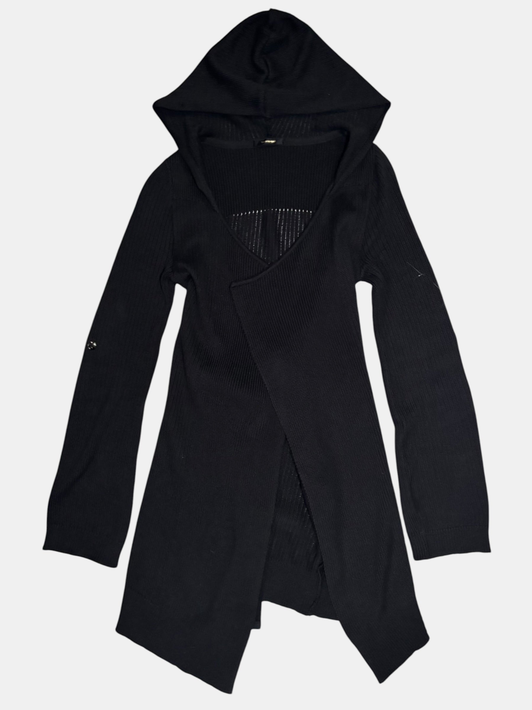 Tornado Mart J-Rock Asymmetrical Belted Long Cardigan
