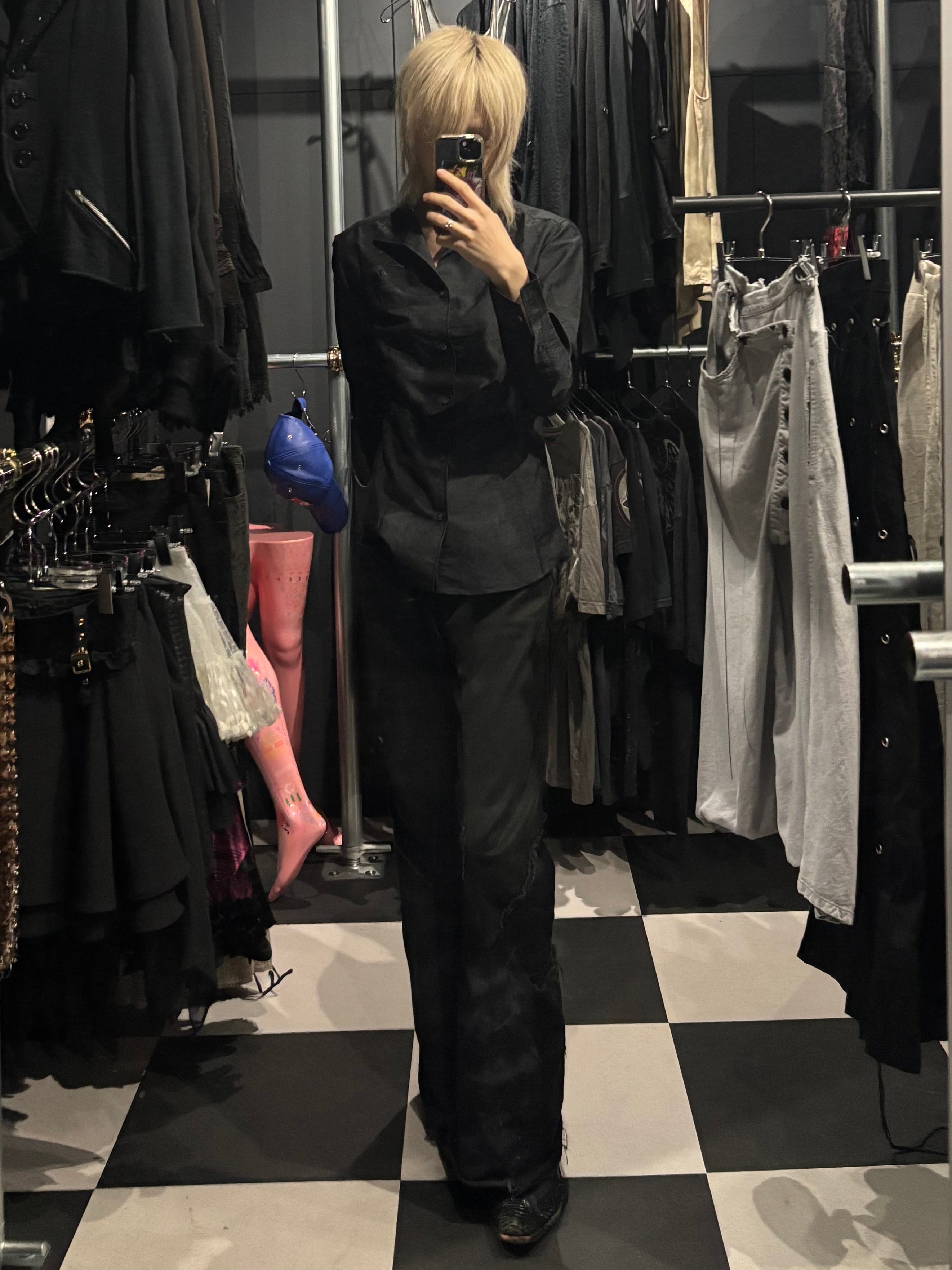 TORNADO MART Black Embroidered Shirt