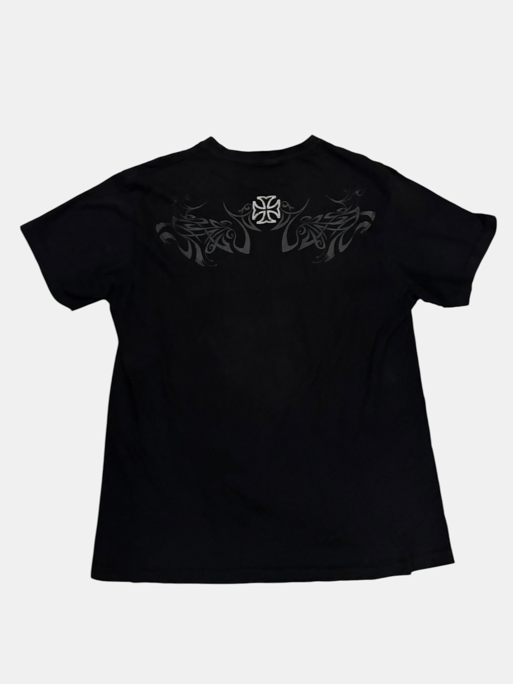 Y2K Grunge Skull & Cross Graphic Tee Black
