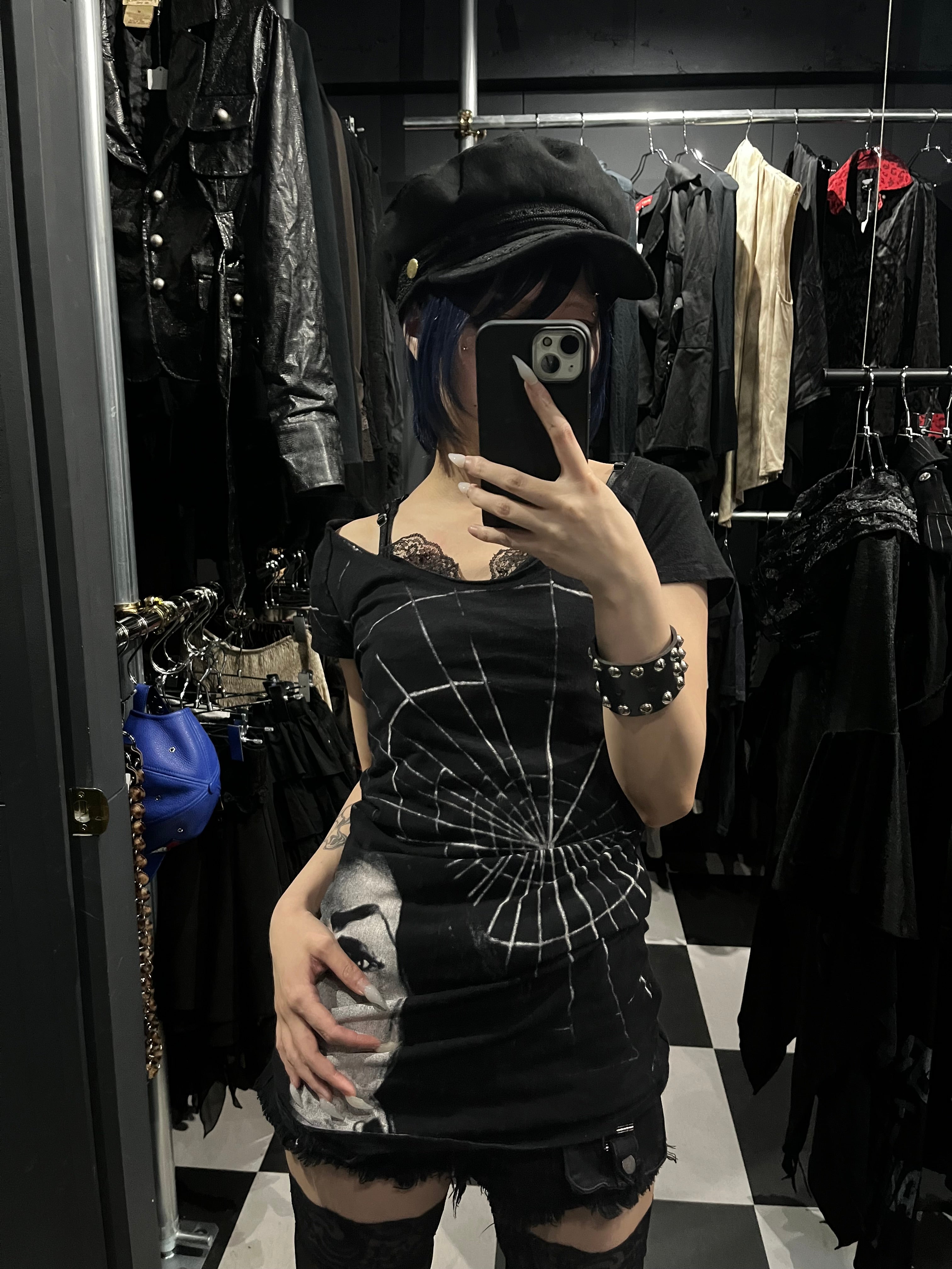 00s Gothic "VAMPIRA" Spider-Net Dress