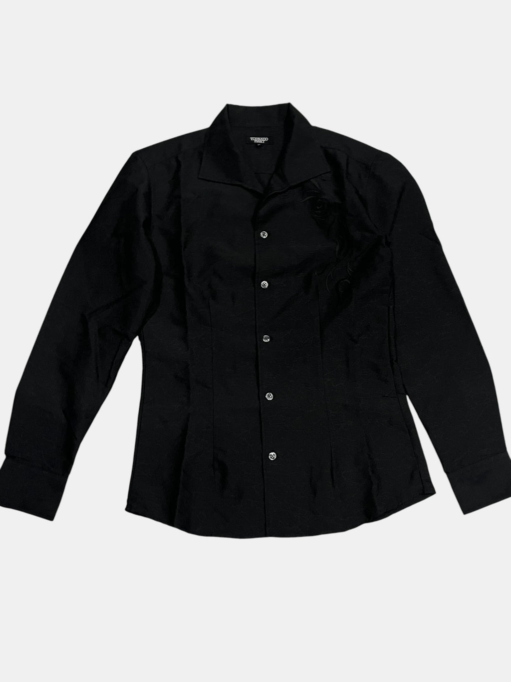 TORNADO MART Black Embroidered Shirt