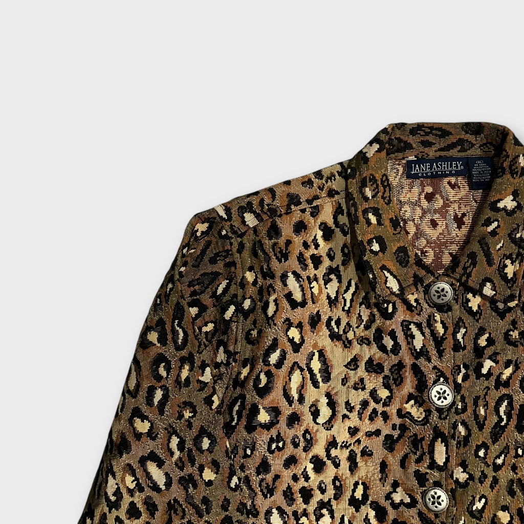 Jane Ashley 90s Leopard Jacquard Jacket