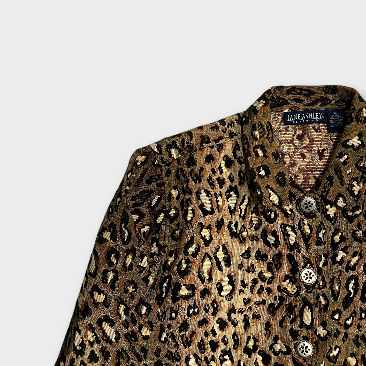 Jane Ashley 90s Leopard Jacquard Jacket