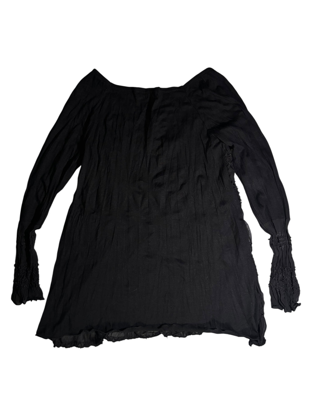 Algonquins Gothic Lace Trim Crinkled Dress