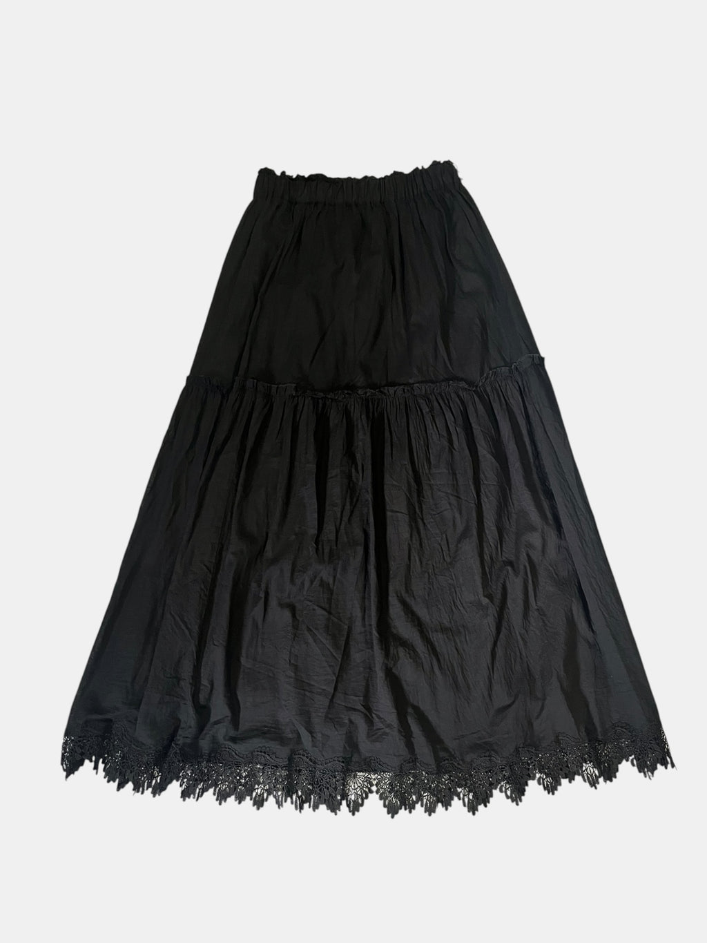 Gothic Fairy Lace-Hem Tiered Skirt