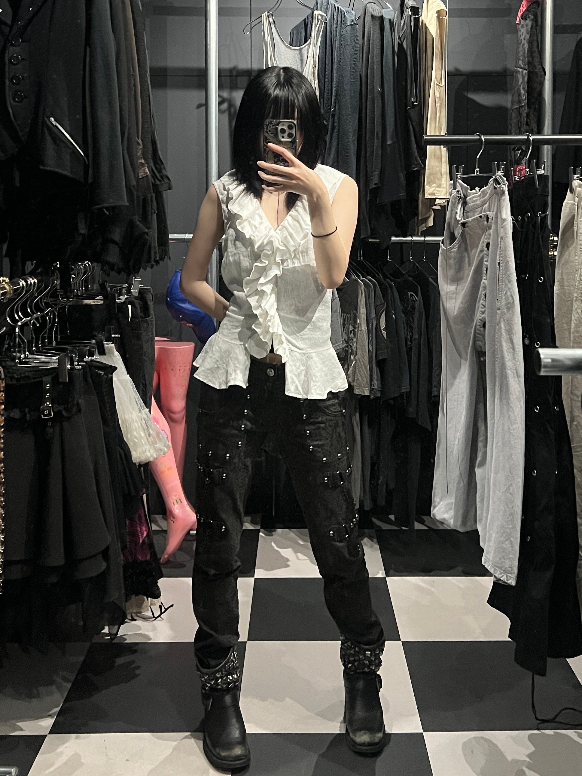 Ralph Lauren White Ruffle Vest