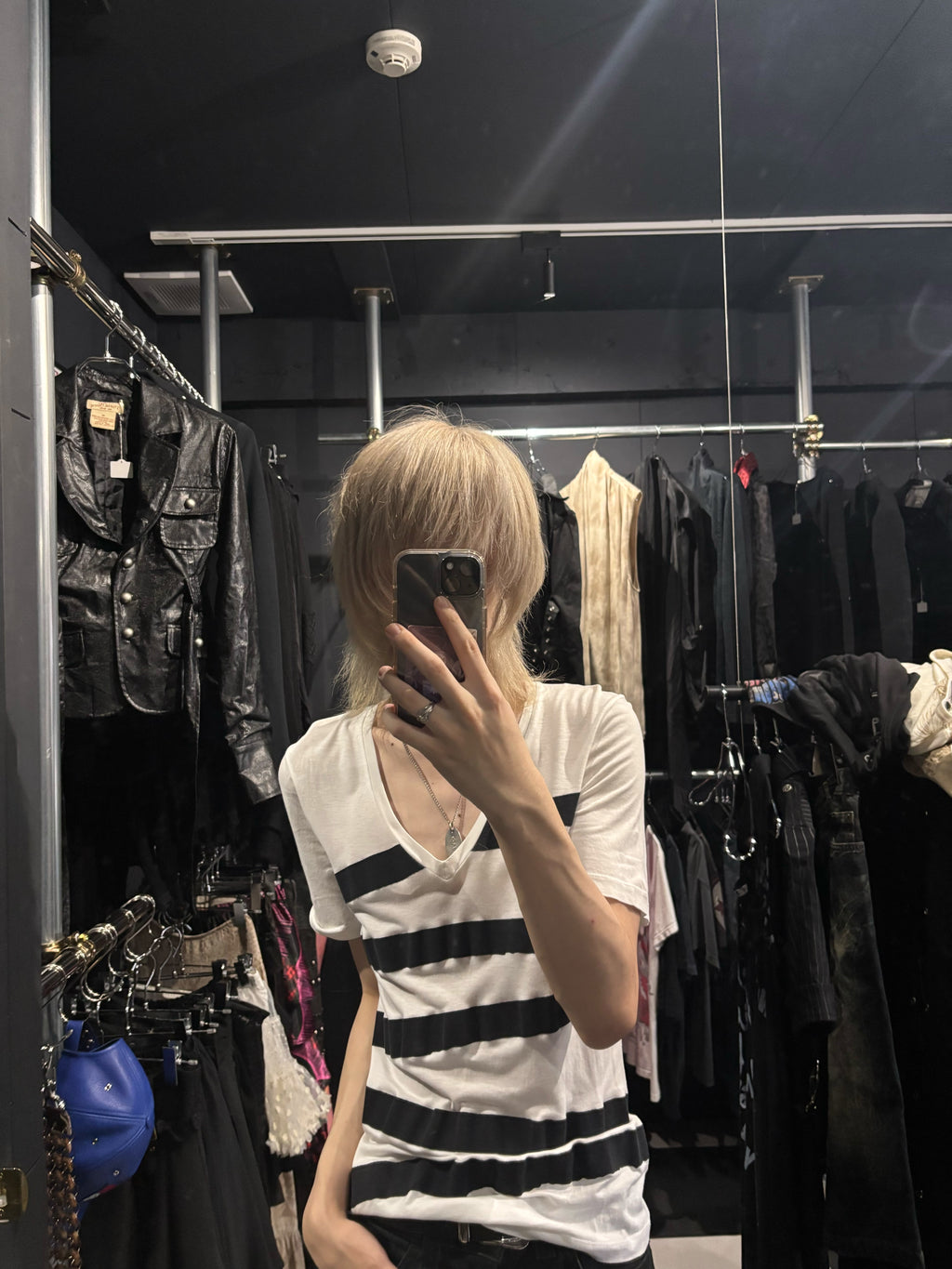 Neil Barrett Wide Border V-Neck Tee