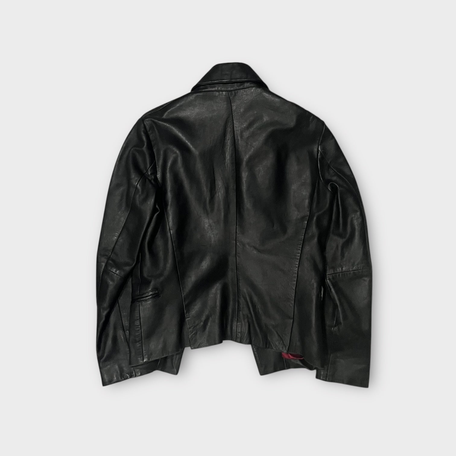 Double-Breasted Leather Napoleon Jacket