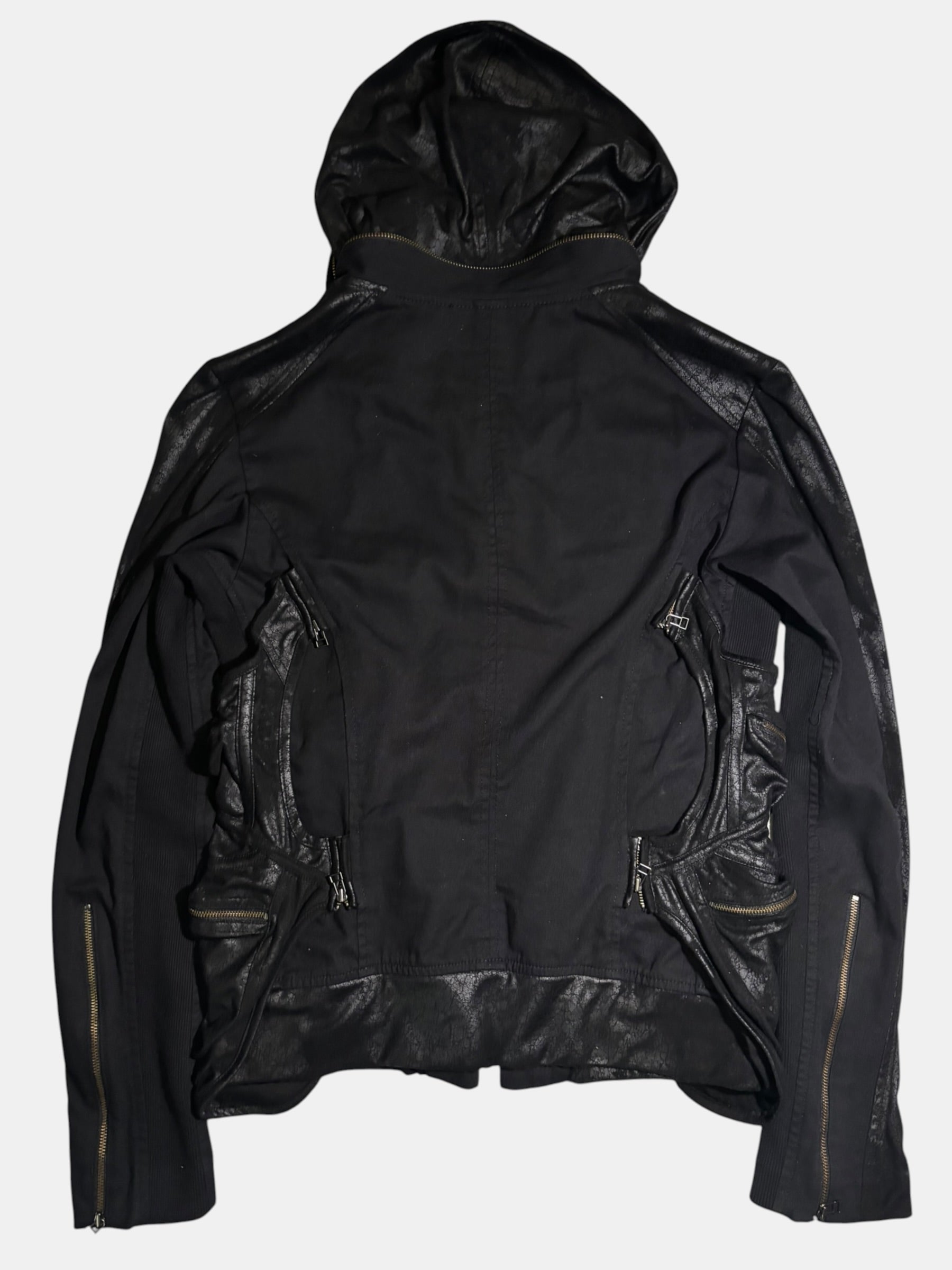 14th Addiction Hybrid Leather Multi-Zip Cargo Jacket
