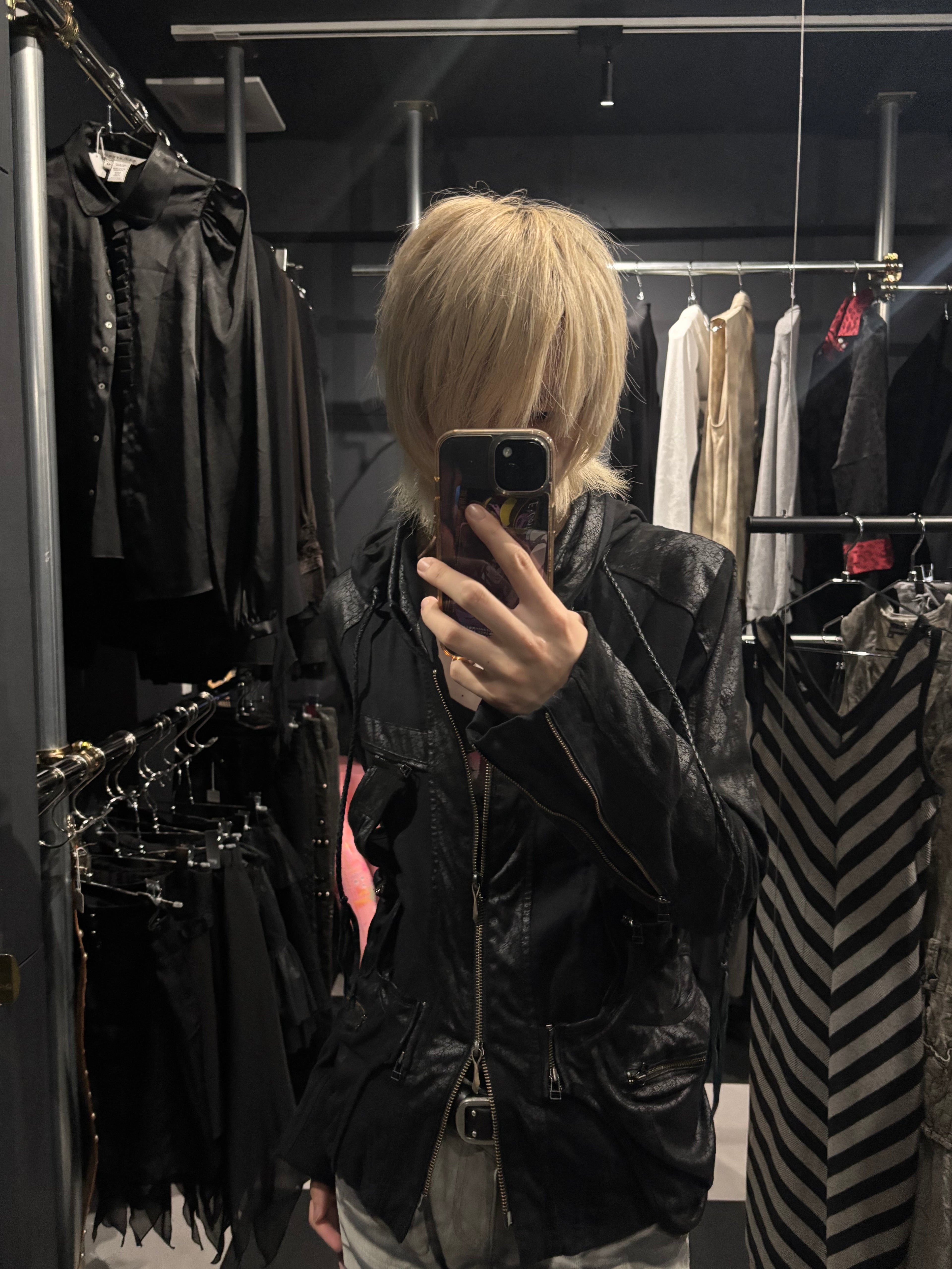 14th Addiction Hybrid Leather Multi-Zip Cargo Jacket