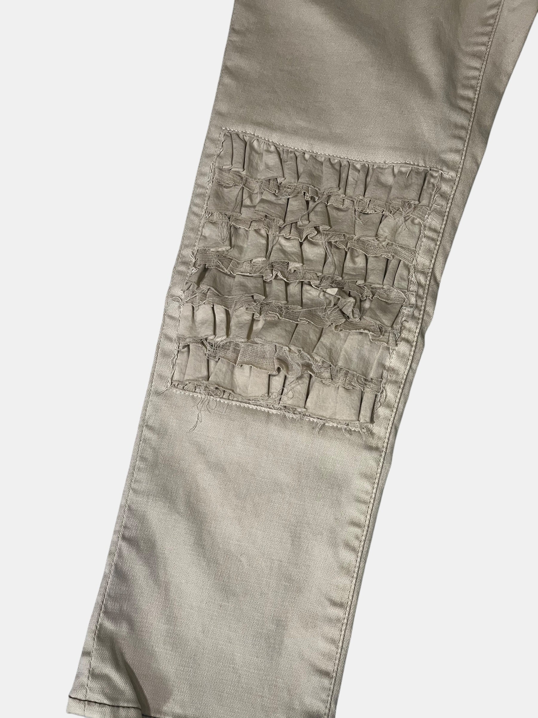 HYSTERIC GLAMOUR Studded & Layered Knee-Ruffle Slim Pants