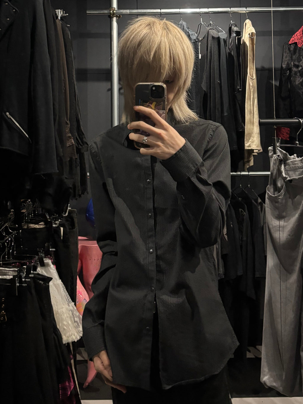 Black Pinstripe Shirt