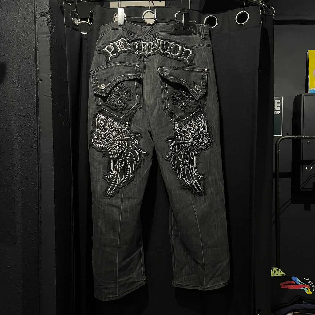 IMPERIOUS DENIM 刺繍デニムパンツ