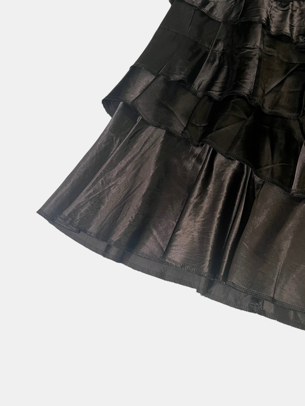 COMME des GARCONS Glossy Satin Heavy-Ruffle Tiered Maxi Skirt