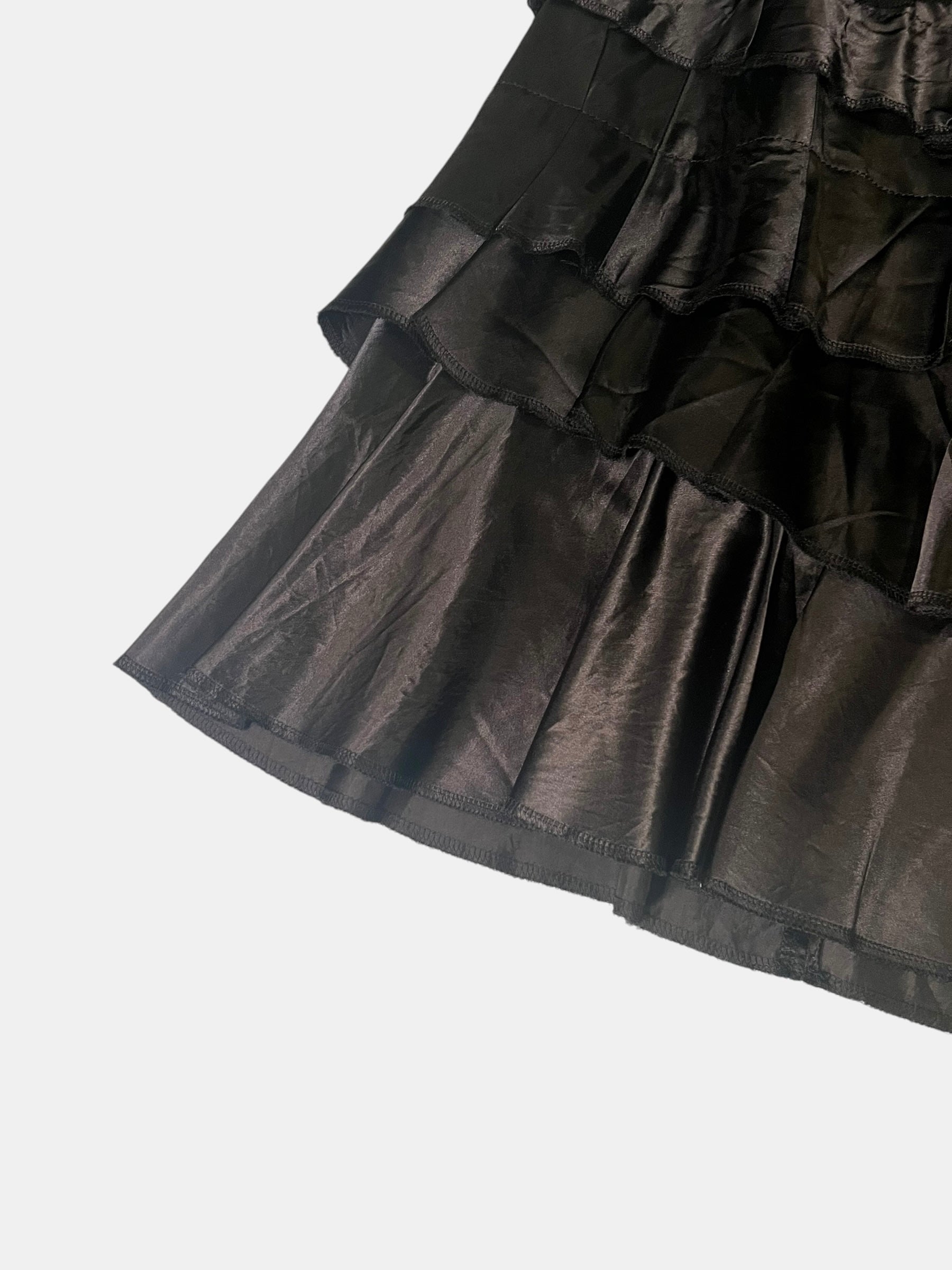 COMME des GARCONS Glossy Satin Heavy-Ruffle Tiered Maxi Skirt