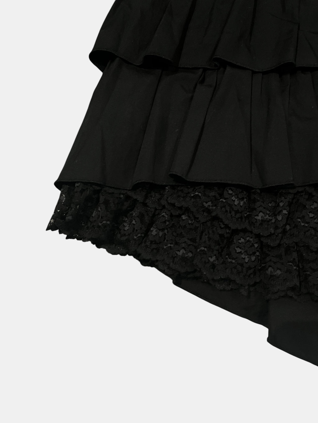 BLACK PEACE NOW Tiered Gothic High-Low Skirt