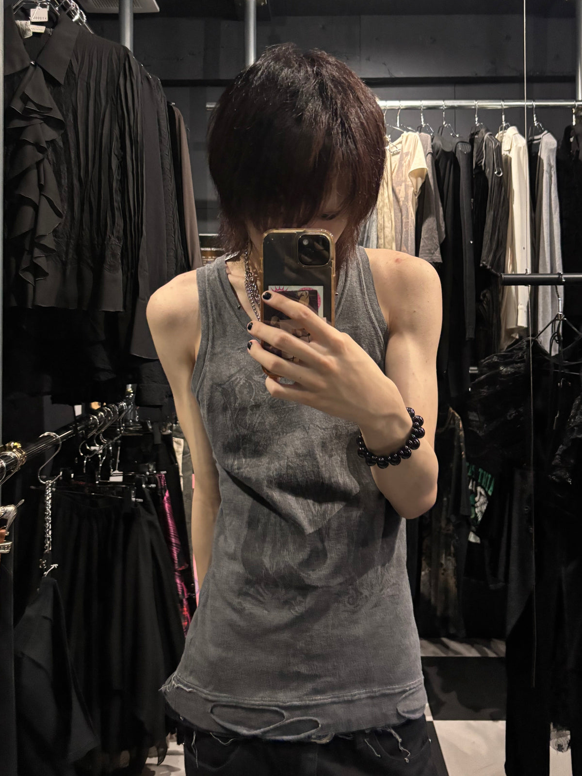 5351 POUR LES HOMMES Skull Graphic Tank Top