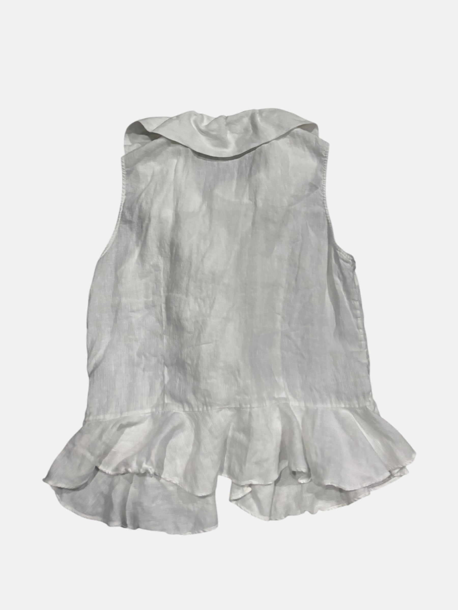 Ralph Lauren White Ruffle Vest