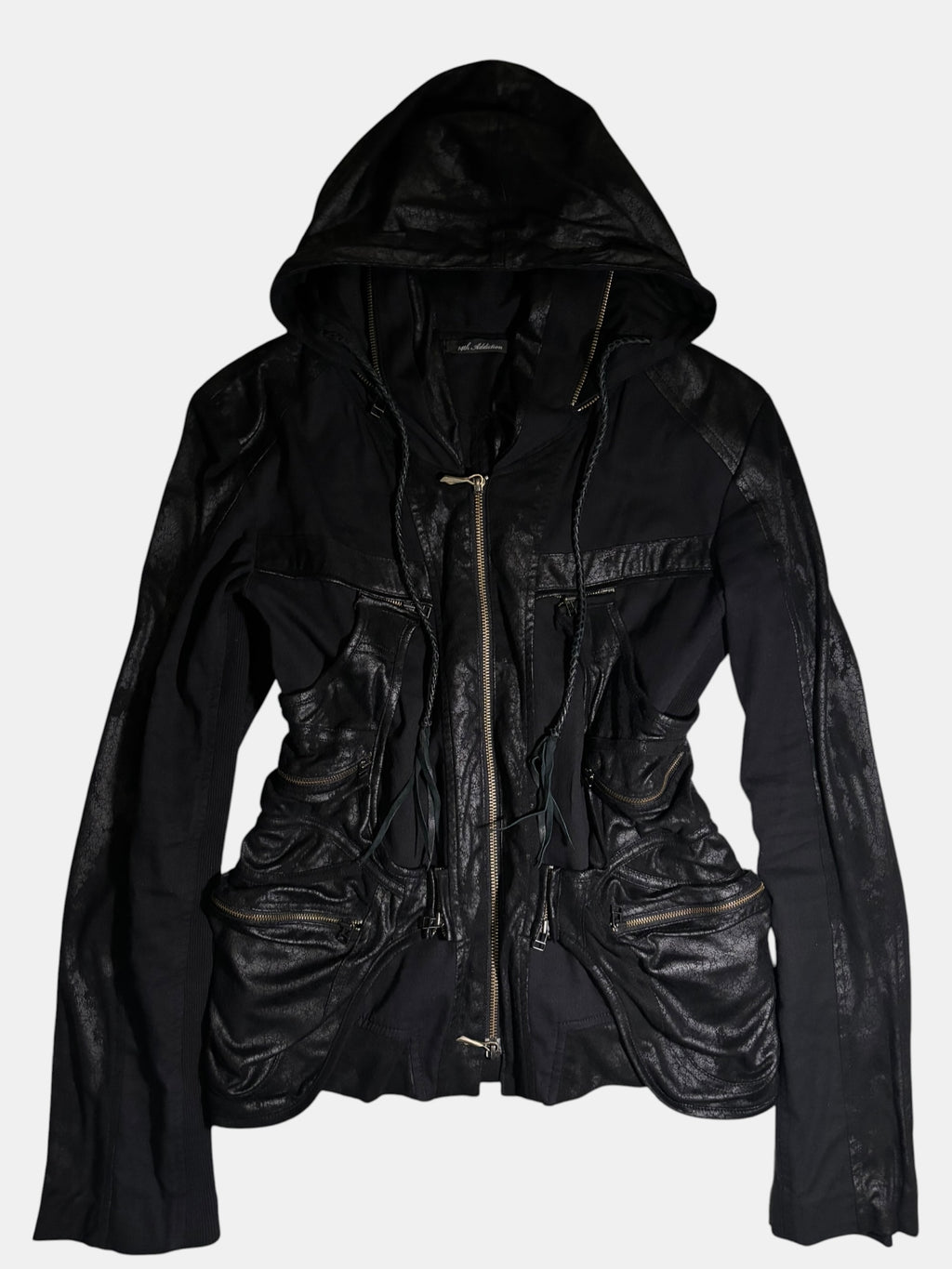 14th Addiction Hybrid Leather Multi-Zip Cargo Jacket