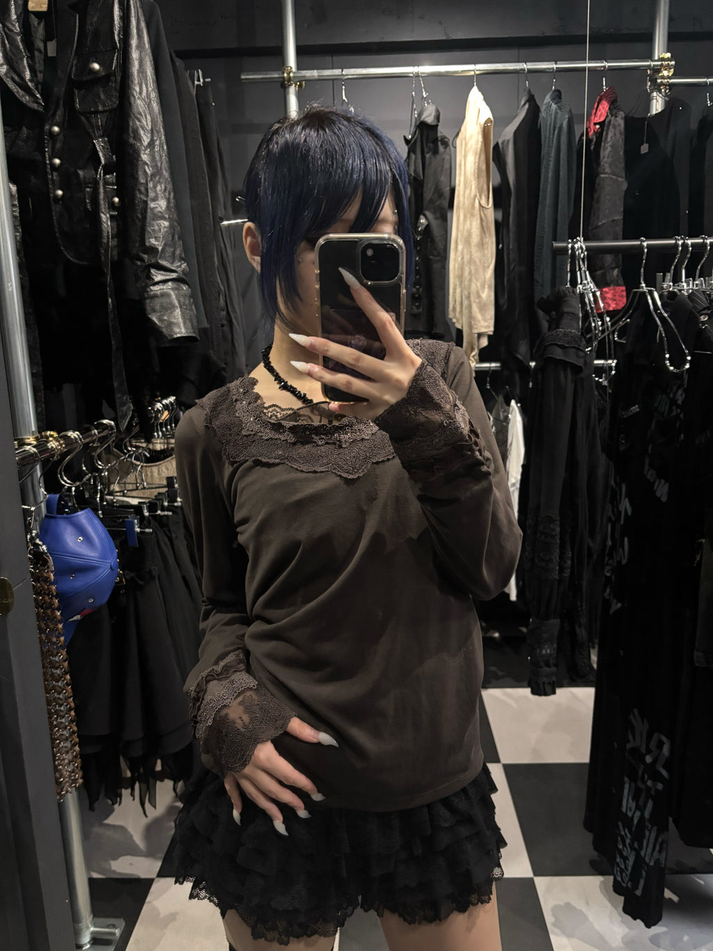 axes femme Lace Trim Top