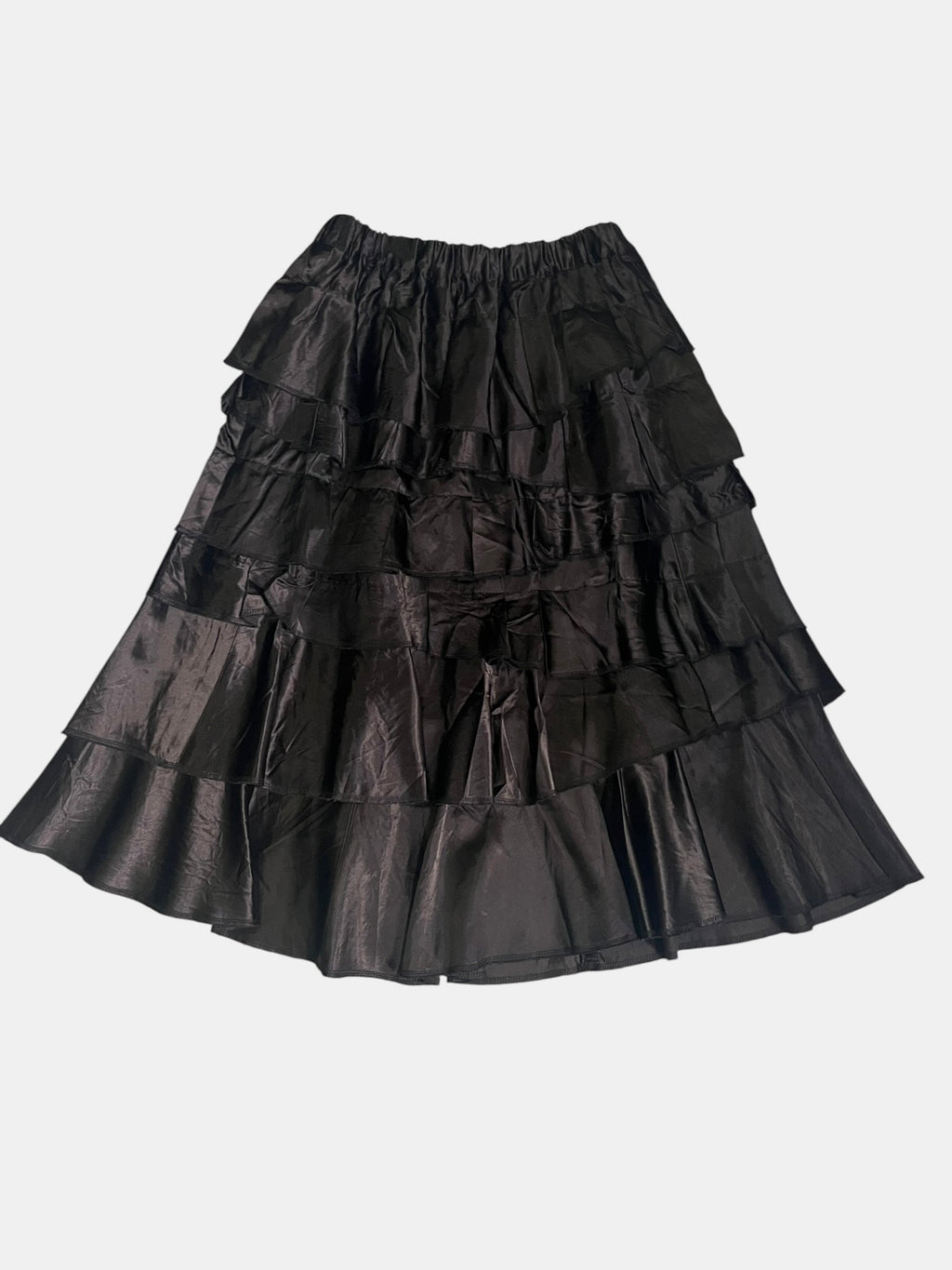 COMME des GARCONS Glossy Satin Heavy-Ruffle Tiered Maxi Skirt