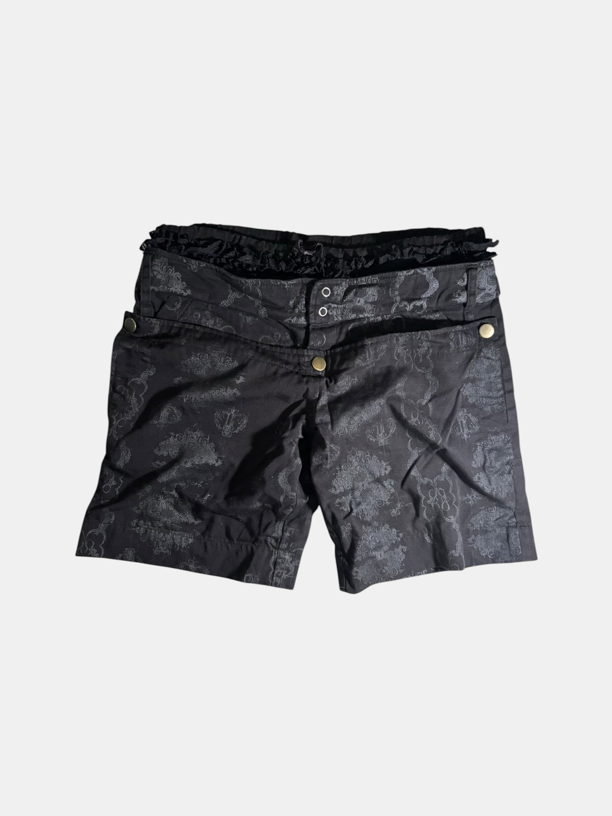 h.NAOTO Damask Print Layered Shorts