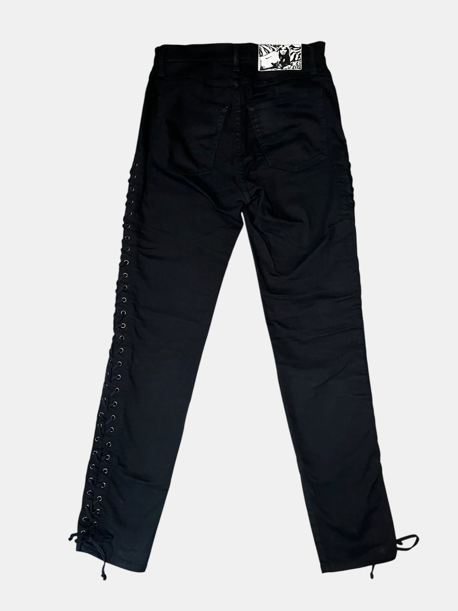 Hysteric Glamour Side Lace-Up Black Denim Jeans