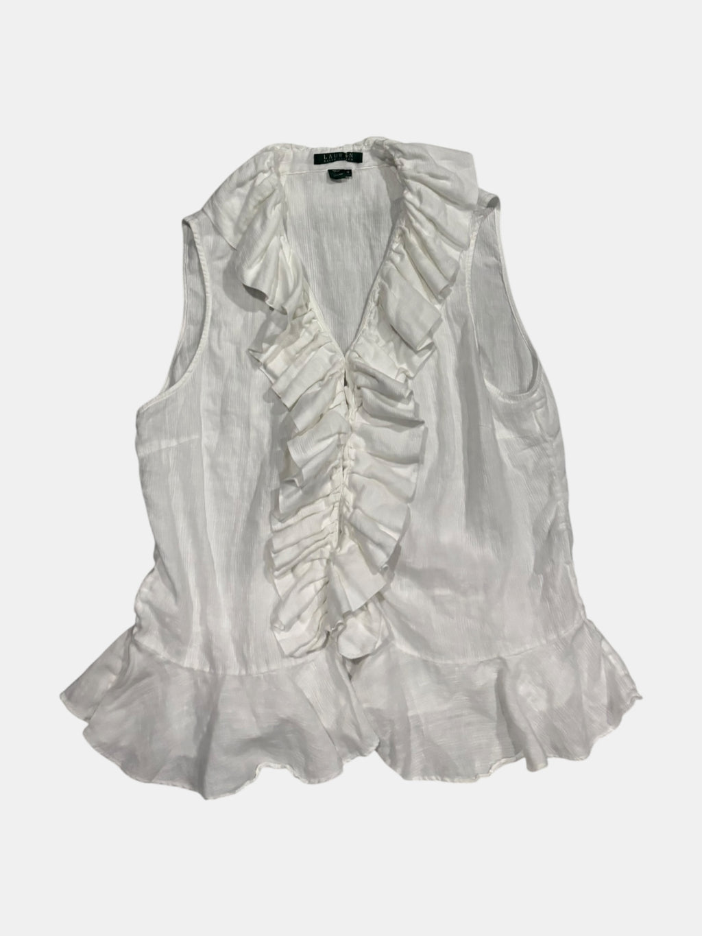 Ralph Lauren White Ruffle Vest