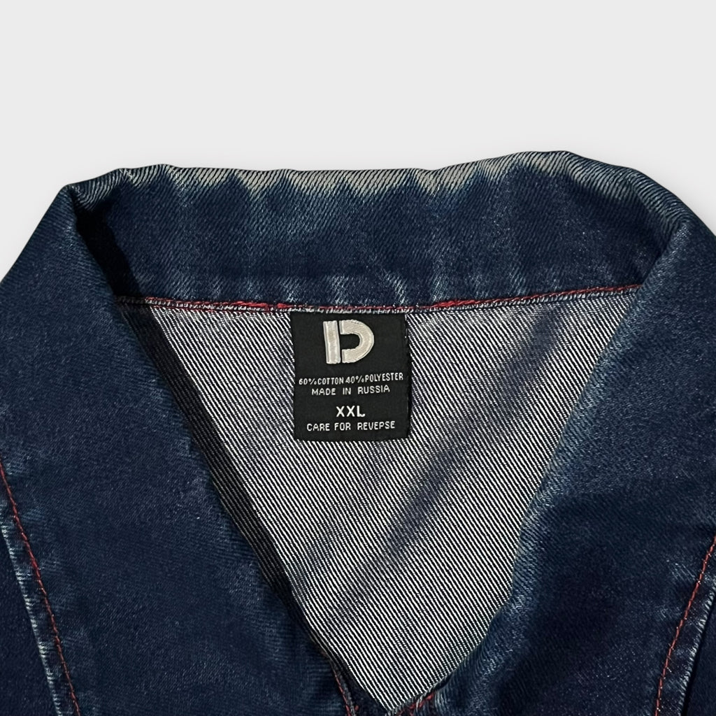 デニム デザイン カバーオール 赤ステッチ XXL