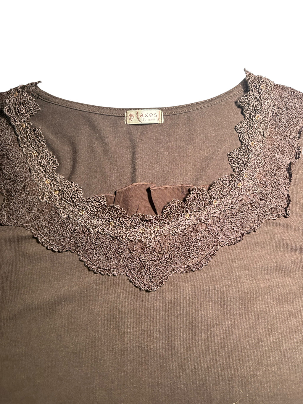 axes femme Lace Trim Top