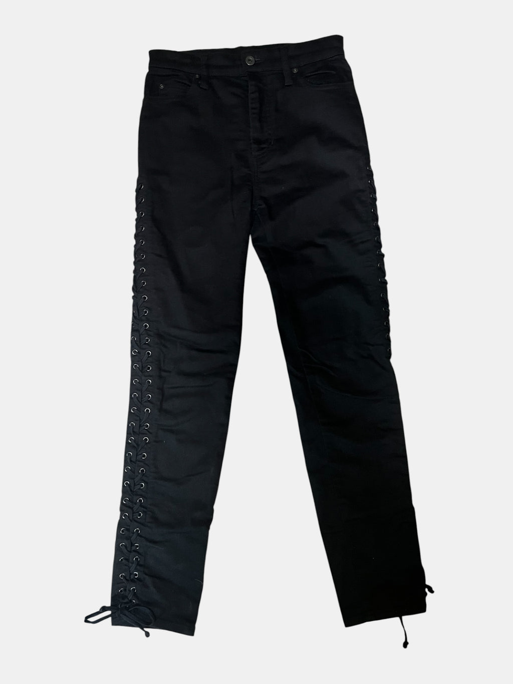 Hysteric Glamour Side Lace-Up Black Denim Jeans