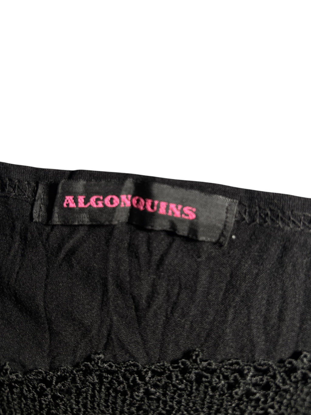Algonquins Gothic Lace Trim Crinkled Dress