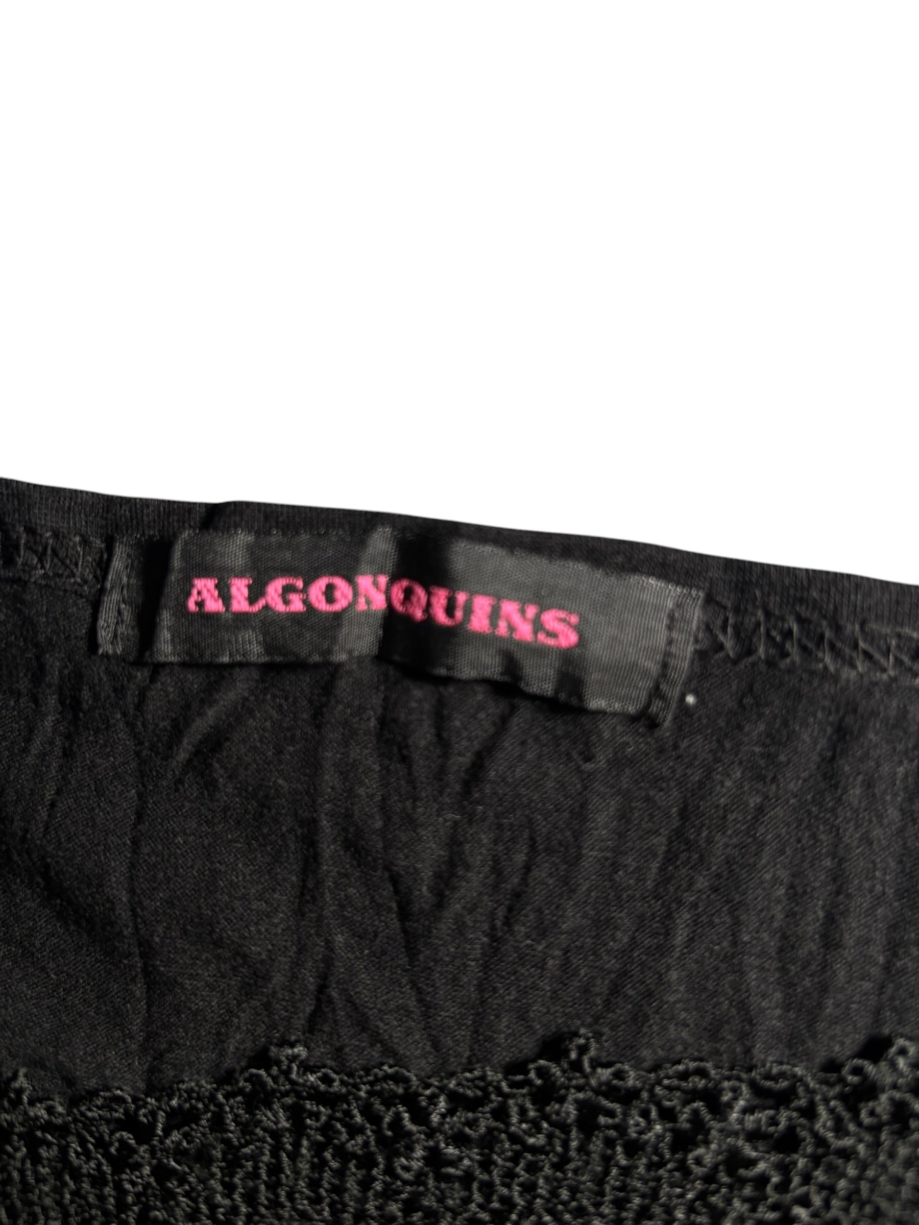 Algonquins Gothic Lace Trim Crinkled Dress